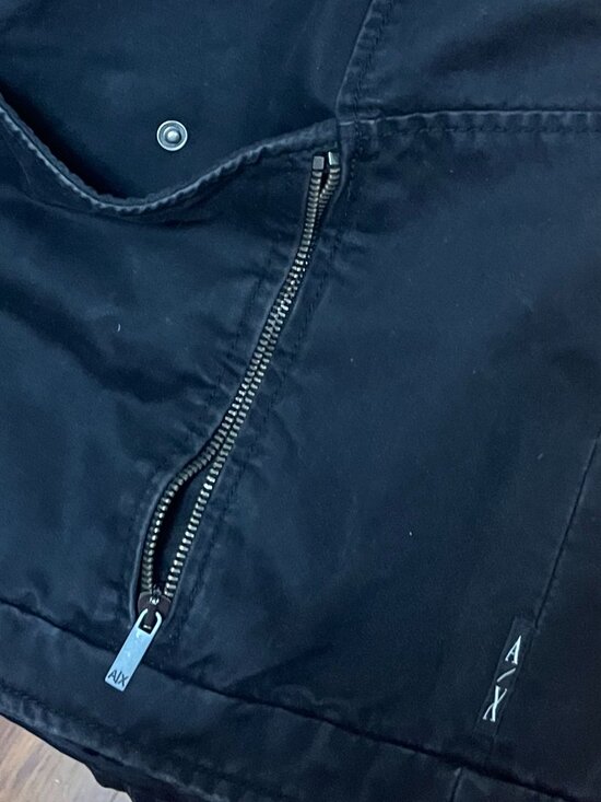A/X Armani Exchange Black Moto Style Jacket Mens Sz Large - Picture 7 of 8